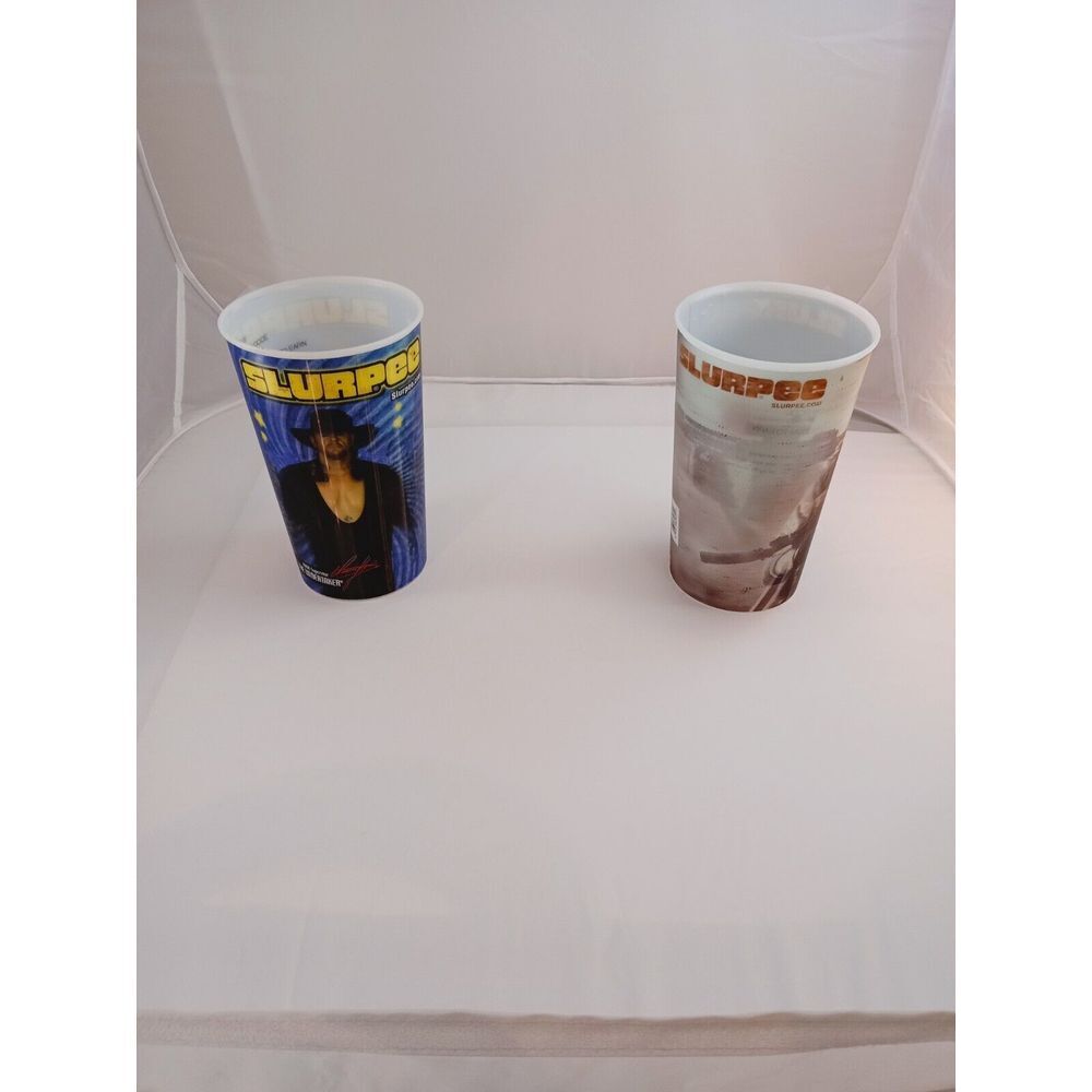 Two Medal of Honor 2010 & WWE The Undertaker Hologram Slurpee Cup 7-11 32 oz🥤